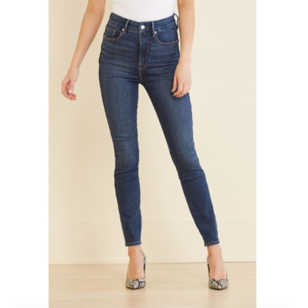 Good American Good Curve Dark Wash High Waist Skinny Jeans 0/25 GCS113T